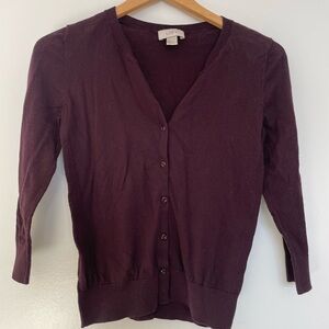 LOFT Women's Deep Purple Cardigan